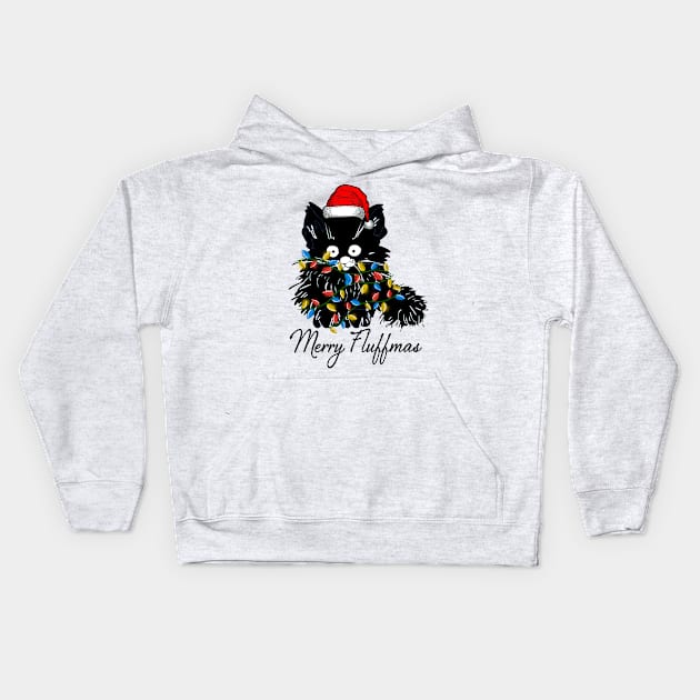 Cat merry fluffmas Kids Hoodie by tiranntrmoyet